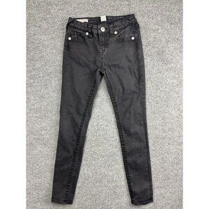 True Religion Halle Super Skinny Jeans Womens 27 Charcoal Wash Mid Rise 27x30